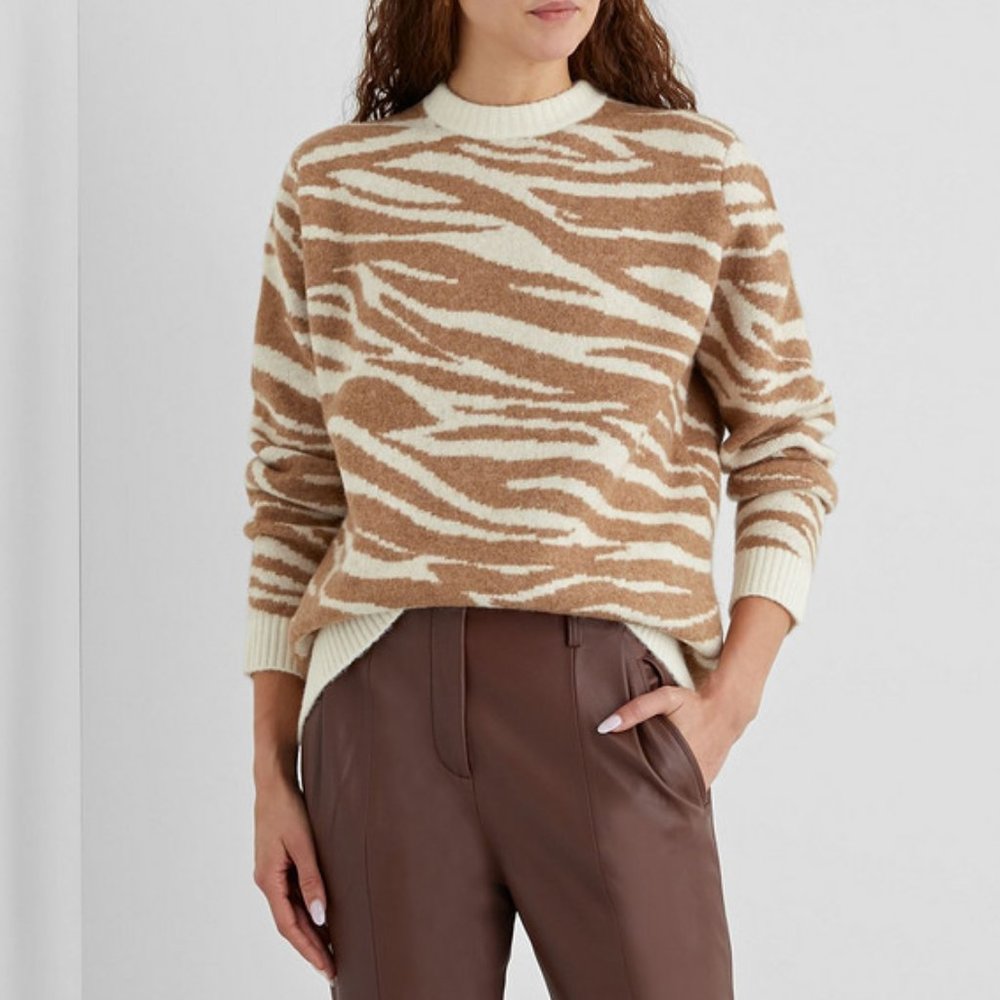 IRIS & INK Catherine brushed jacquard-knit sweater